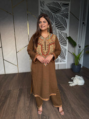 Imported stretchable woollen fabric kashmiri pheran set (Chamba)