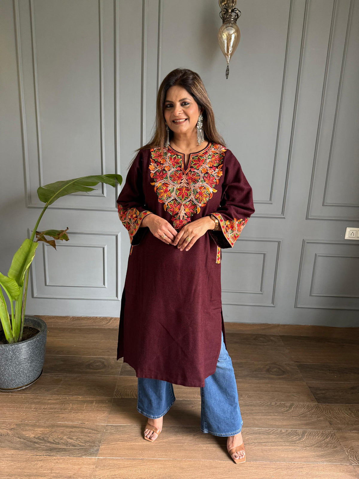 New Kashmiri embroided pheran set (Ruwi)