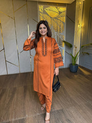 Pure woollen salwar embrpodered co-ord set (Azah)