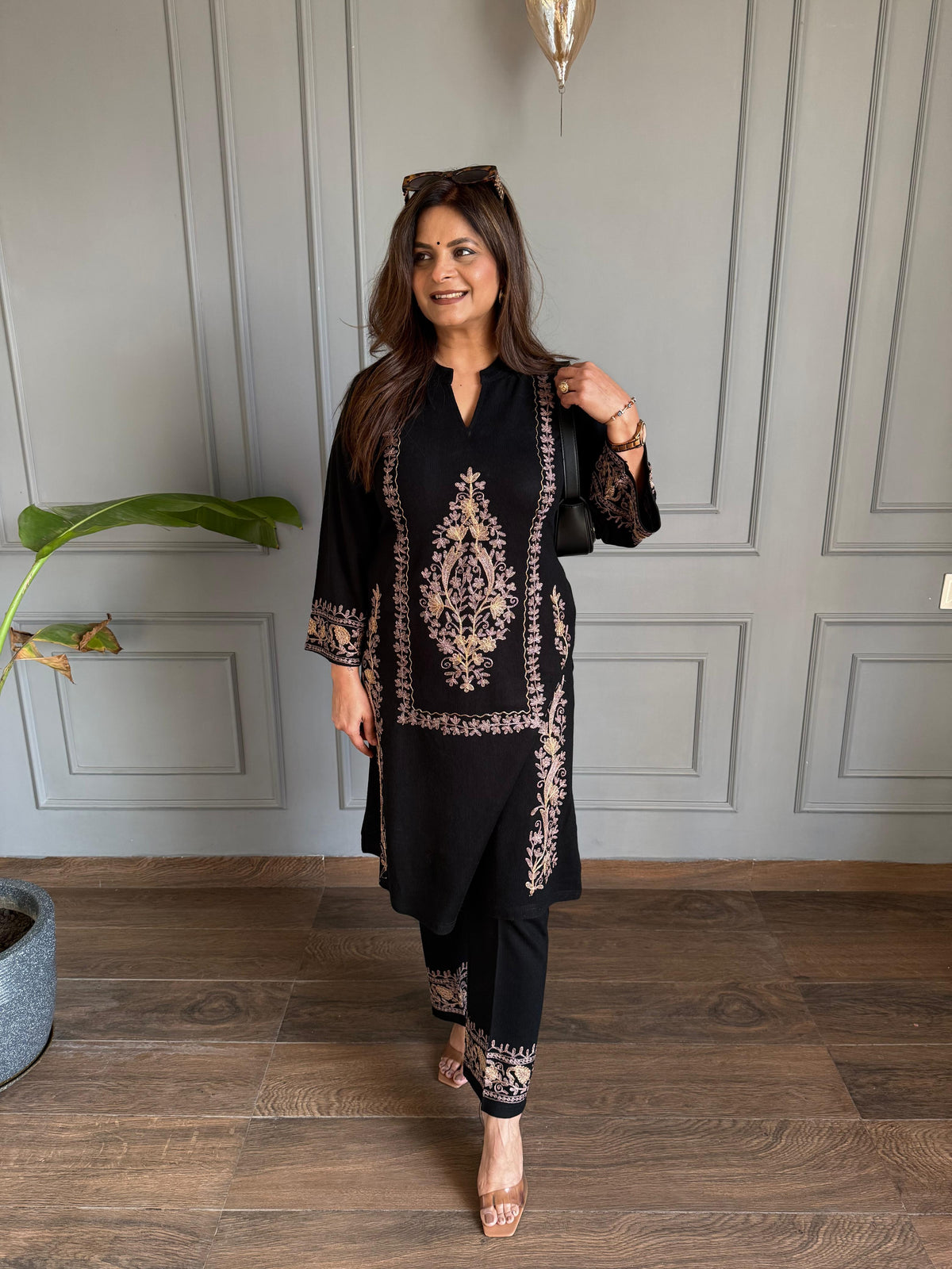 Woollen 2 piece woollen embroided co-ord set (Bindu)