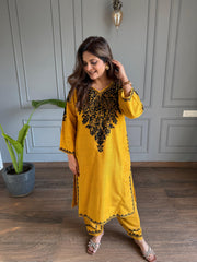 2 Piece mustard pheran set (Saiyara)