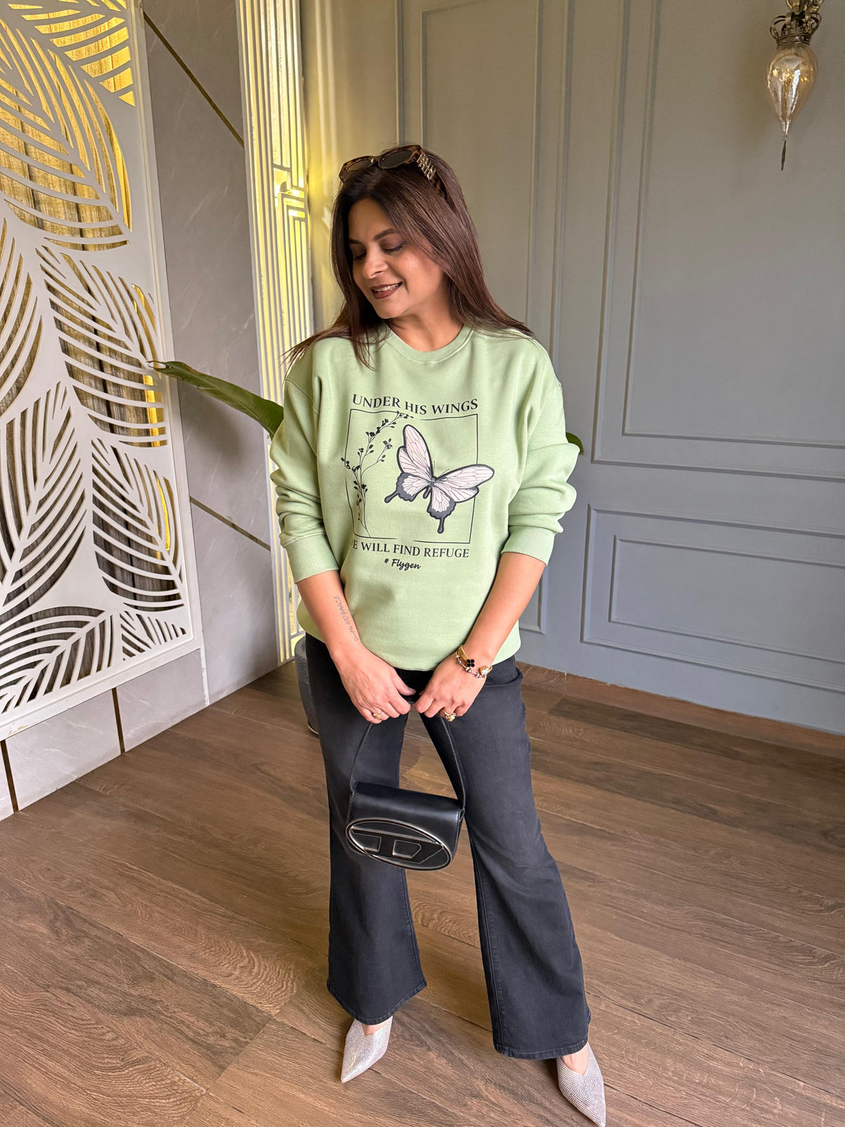 Beautiful wool fleece HD printed warm sweatshirt (Crunch)