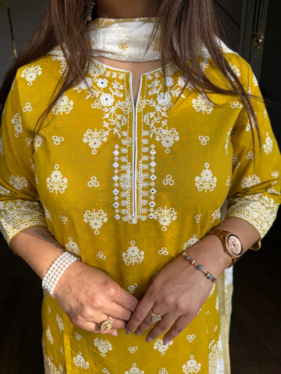 MUL COTTON 3 PIECE SHARARA SET